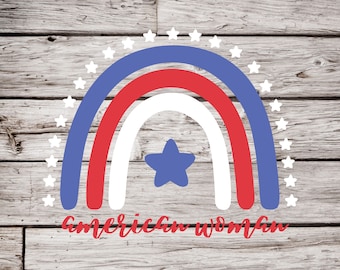 Patriotisk amerikansk kvinna PNG digital nedladdning - Fjärde juli