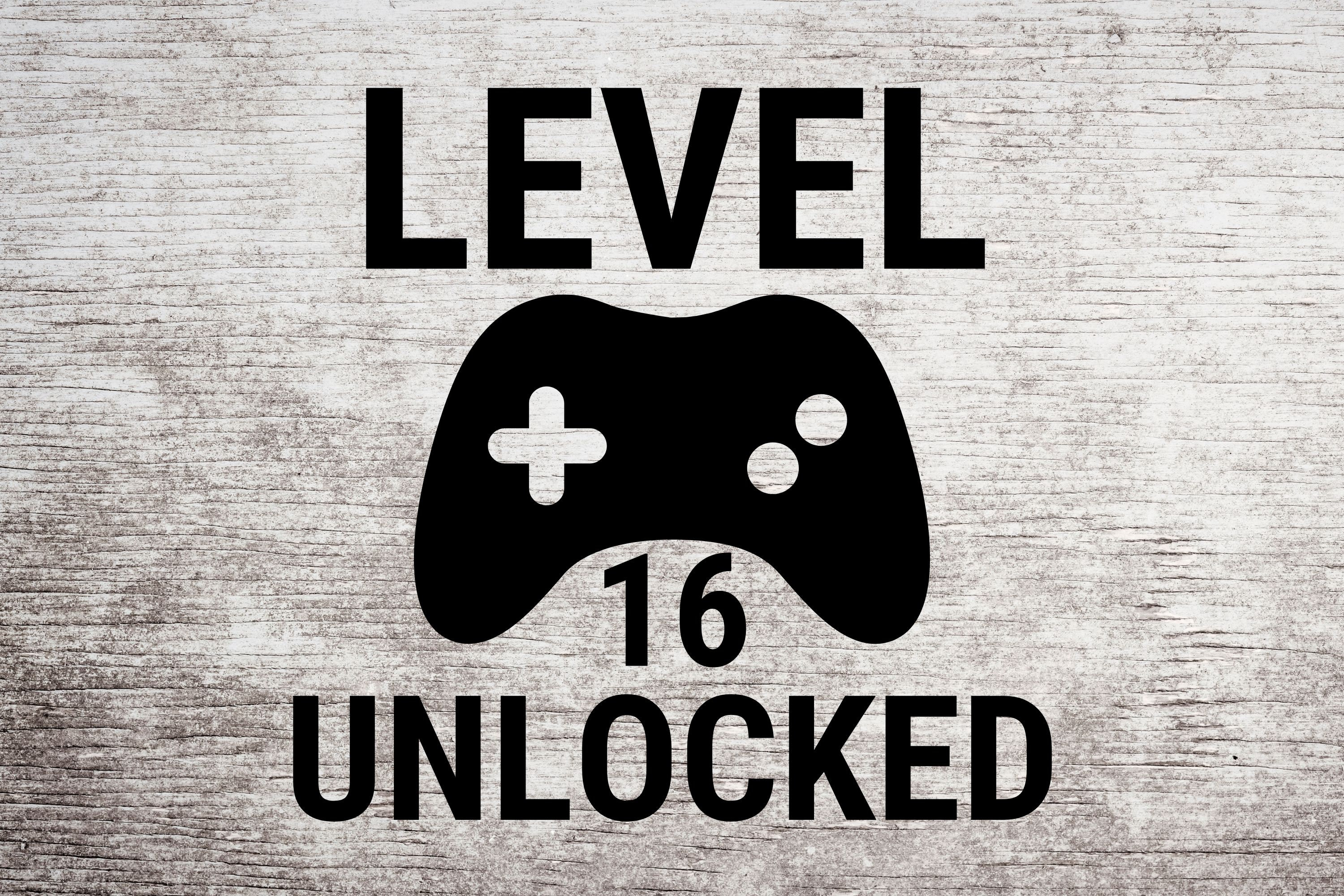 Level 16 Unlocked - Gamer Birthday - 16th Birthday SVG/PNG Digital