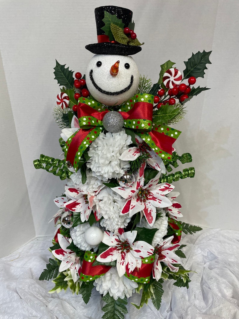 Happy Snowman Christmas Tree Cemetery Memorial Gravesite Vase Etsy