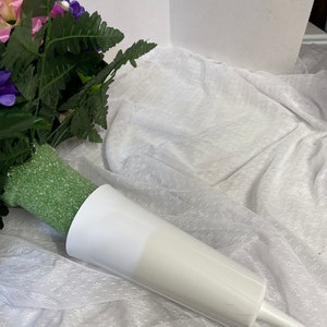 Plastic  Cemetery Memorial Flower arrangement Vase with spike