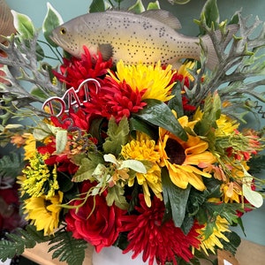 Fisherman’s Dream cemetery vase arrangement Cemetery gravesite