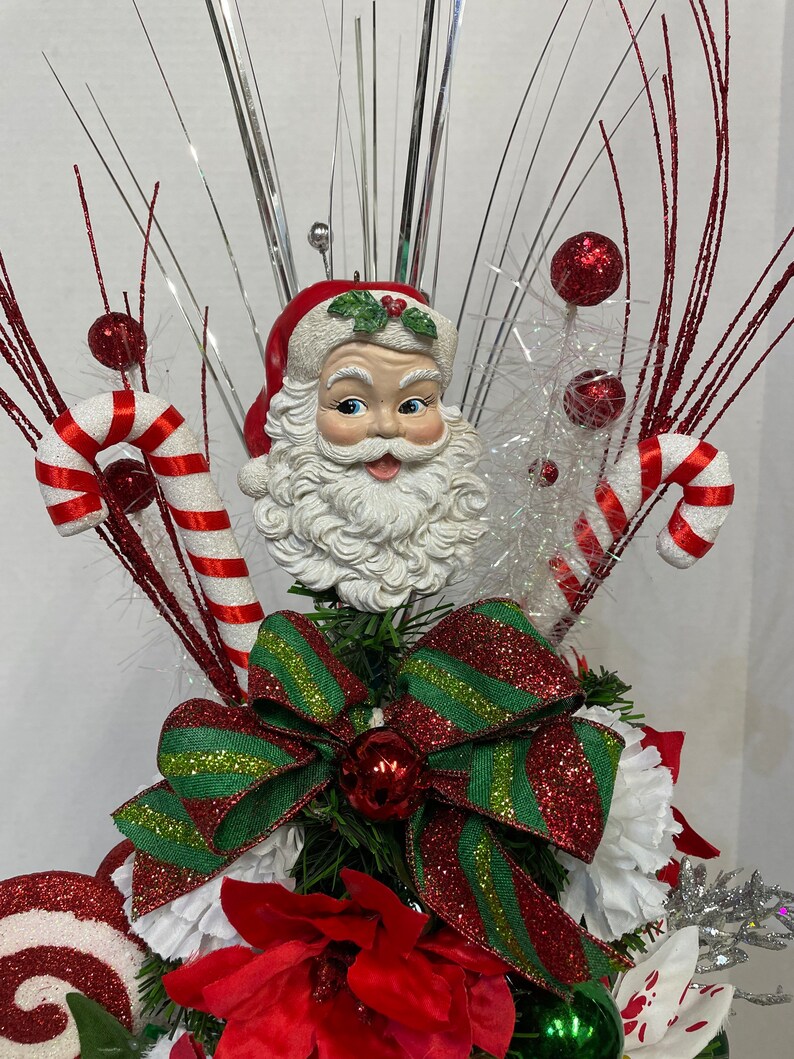 Santa Claus Christmas Tree Cemetery Memorial Gravestone Vase Etsy