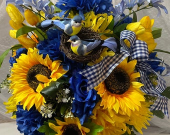 Beauty Gift Blue Head Happy Carnival of Venice Artificial Sunflower Vases Bottle Blessing Card Beauty Gift Blue Head Happy Carnival of Venice Artificial Sunflower Vases Bottle Blessing Card