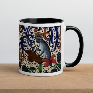 Medieval Cat Scribe Accent Mug