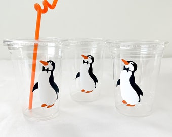 Jolly Holiday Mary Poppins Penguins Inspired Plastic Party Cups with Optional Lid