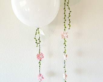 Pink Flower Balloon Tail/String/Garland/Vine for Birthdays, Showers, or Parties