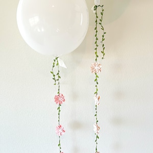 Pink Flower Balloon Tail/String/Garland/Vine for Birthdays, Showers, or Parties