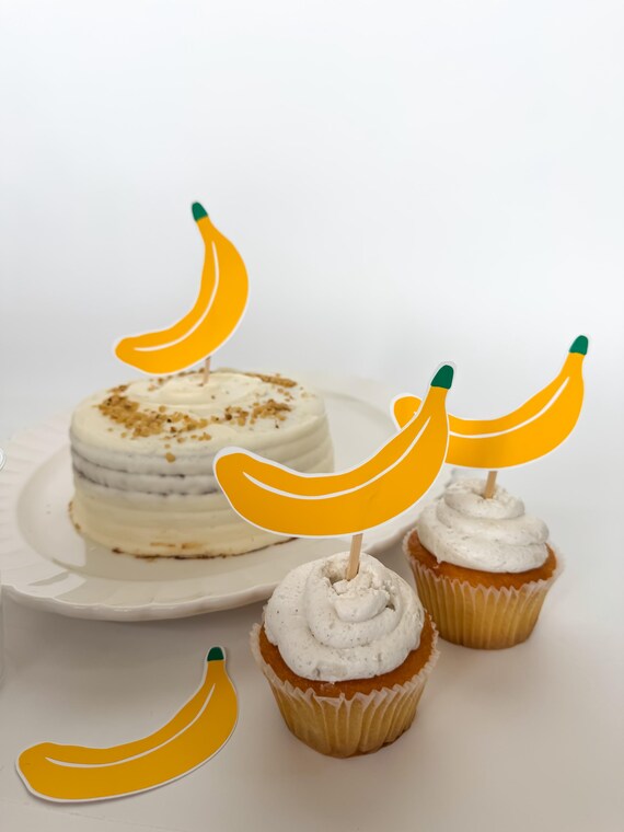 Decorazioni da appendere per compleanno, banane e discoteca, fatte a mano, da discoteca, banana, per la casa, per la tavola, a forma di banana, decorazione per la stanza (oro rosa, 16, 5