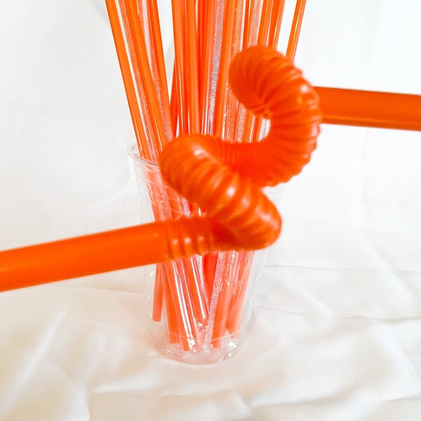 Orange Paper Straws Etsy