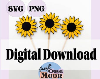 Sunflower Cutout  |  *DIGITAL DOWNLOAD*|  SVG Cut File |  For Cricut, Siser, ScanNCut, or Silhouette |