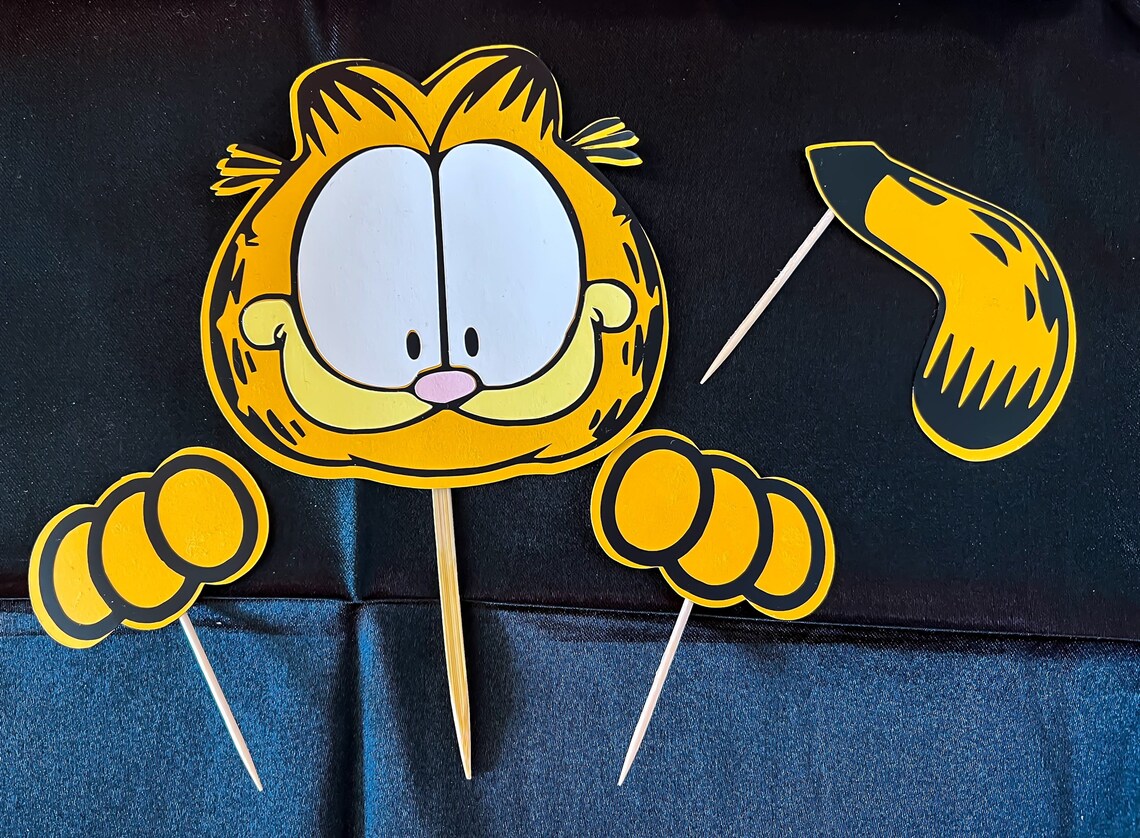 Garfield Inspired Cake Topper Decoration for Birthday Parties - Etsy