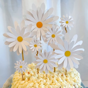 Delizioso set di decorazioni per torte a forma di margherita, fatte a mano, per compleanni, feste o matrimoni // Disponibili in 18 colori
