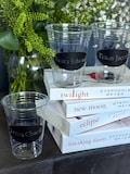 Twilight Inspired Plastic Party Cups for Vampire Themed Parties, Book Club, Birthdays, or Watch Parties. Team Edward, Jacob, or Charlie.