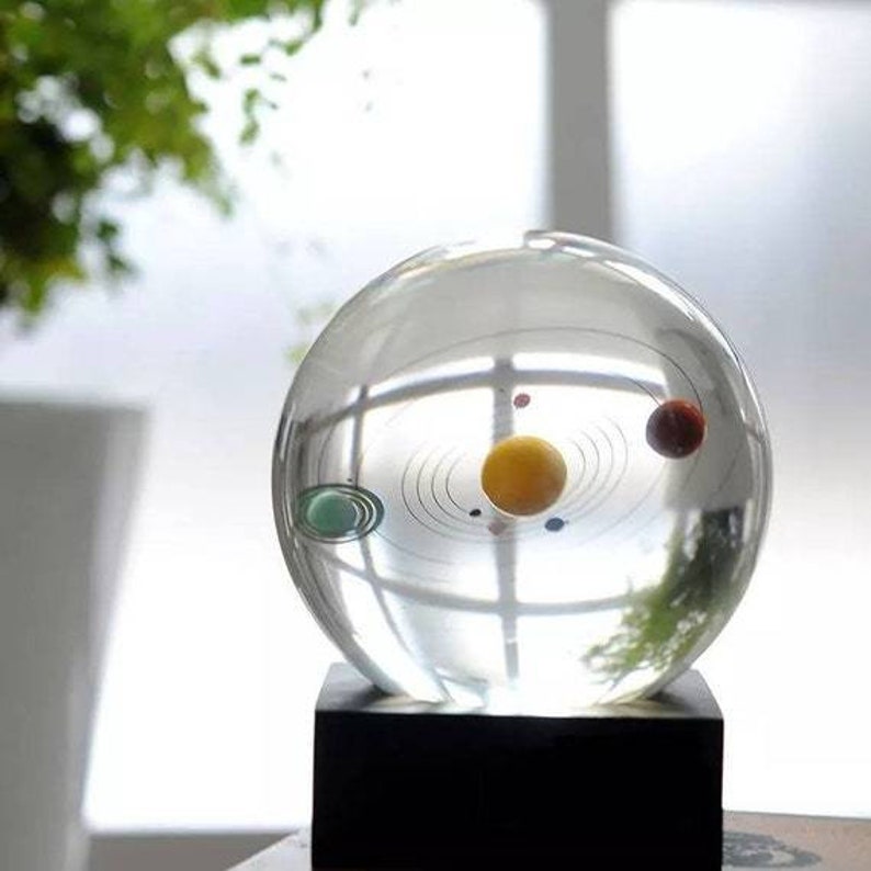 Solar System Resin Sphere, Solar System Art, Celestial Eight