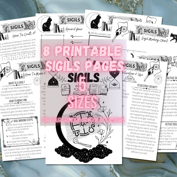 Sigils Printable For Beginners, Basics Of Sigils, Sigil Magick, Grimoire Sheets, Digital Book Of Shadows Pages,How To Make & Use Sigils