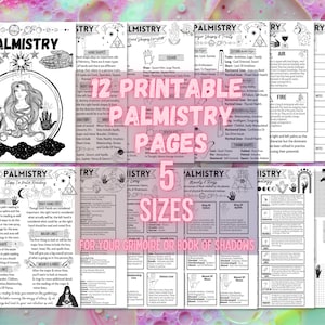 Handlijnkundegids voor beginners, basisprincipes van handlezen, Witch Journal Grimoire-pagina's, Book Of Shadows-pagina's, Witchy Palm Reader-gids