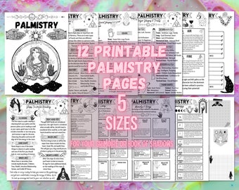 Palmistry Guide For Beginners, Basics Of Palm Reading, Witch Journal Grimoire Pages, Book Of Shadows Pages, Witchy Palm Reader Guide