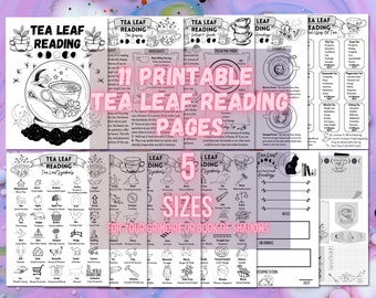 Tea Leaf Reading Set For Beginners, Basics Of Fortune Telling Kit, Grimoire Pages, Book Of Shadows Pages, Witchy Tea Cup Guide
