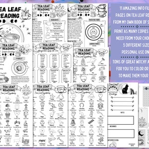 Tea Leaf Reading Set For Beginners, Basics Of Fortune Telling Kit, Grimoire Pages, Book Of Shadows Pages, Witchy Tea Cup Guide image 2