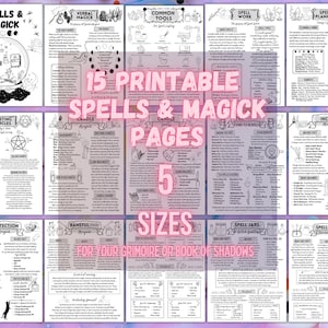 Magick Spells For Beginners, Basics Of Witchcraft, Protection, Incense, Candle, Dark Grimoire Sheets, Book Of Shadows Pages Baby Witch Guide