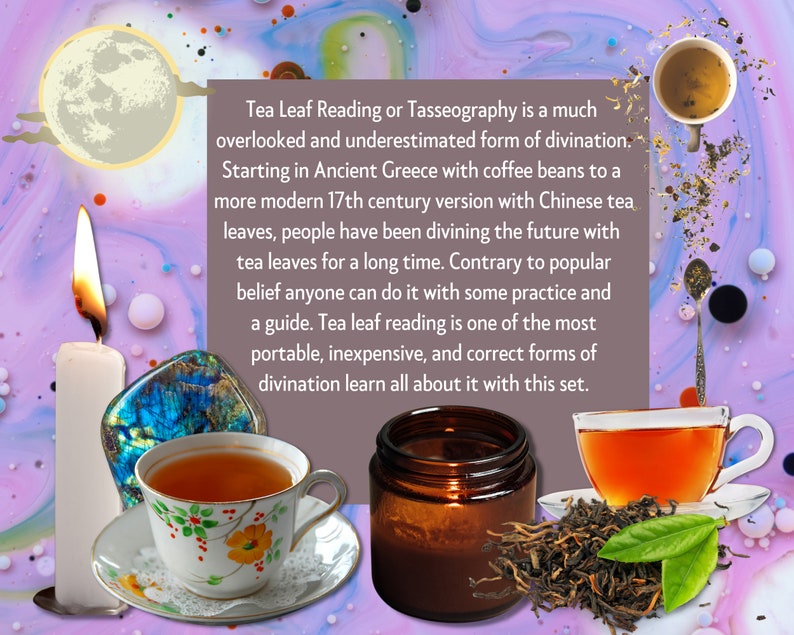 Tea Leaf Reading Set For Beginners, Basics Of Fortune Telling Kit, Grimoire Pages, Book Of Shadows Pages, Witchy Tea Cup Guide image 7