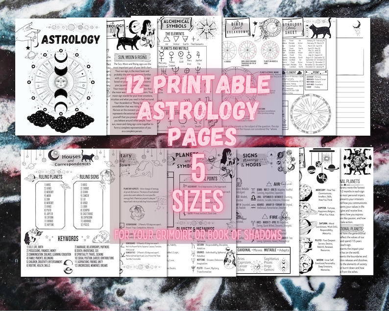Astrology Sheets for Beginners Basics of Astrology Birth Etsy