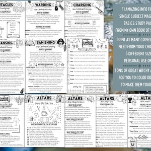 K&ouml;nnte beinhalten: Druckbare Seiten mit Illustrationen und Text &uuml;ber magische Praktiken wie Schutz, Bannung, Reinigung und Aufladung. Die Seiten sind zum Ausmalen oder Bemalen gedacht und enthalten Informationen &uuml;ber Kerzenmagie und die Einrichtung eines Altars.