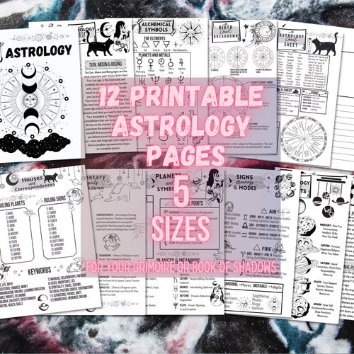 Astrology Sheets for Beginners Basics of Astrology Birth - Etsy