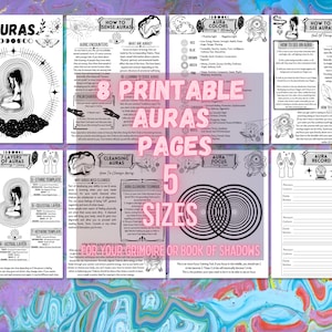 Auras For Beginners, Basics Of Seeing Auras, Reading Auras Grimoire Sheets, Auras Book Of Shadows Pages, Witchy Guide