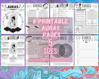 Auras para principiantes, conceptos básicos para ver auras, lectura de hojas de grimorio de auras, páginas del libro de las sombras de auras, guía de brujas
