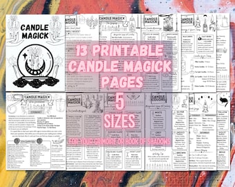 Candle Magick For Beginners, Basics Of Candles, Flame & Smoke Meanings Grimoire Sheets, Book Of Shadows Pages, Candle Spells Guide