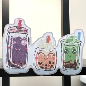 Süße Familie Kawaii Boba (Bubble) TeeAufkleber