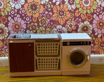 Lundby original vintage laundry cabinet and washing machine to dollhouse