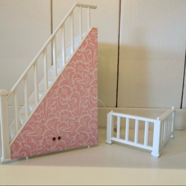 Escalier maison de poupée originale Lundby et garde-corps Lundby 6,5 x 8 x 4 cm/pièce de rechange pour maison de poupée
