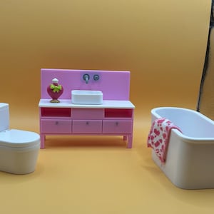 Bathroom Lundby original in 3 parts with accessories
