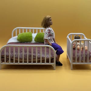 Lundby vintage original bed and cot to the dollhouse