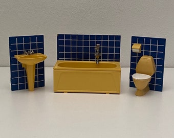 Juego de baño completo original Lundby con pequeños accesorios incluidos. -   México