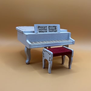 Lundby original dollhouse piano and a stool