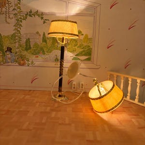 Lundby beautiful set a ceiling lamp and a floor lamp to dollhouse