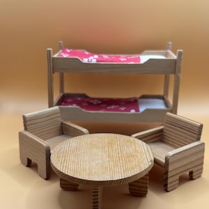 Lundby original vintage bedroom bunk bed set to the dollhouse
