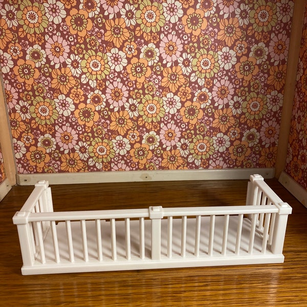 Balcon/maison de poupée blanc original Lundby 21 x 6,5 cm