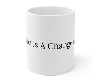 Manic Metallic White Ethos Ceramic Mug: "Fashion Is A Change Agent"