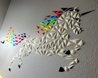 Glow In The Dark 3D Printed Unicorn Wall Art/Puzzle DIY