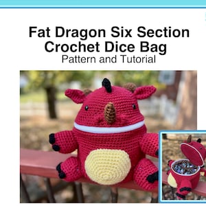 Crochet Fat Dragon Dice Bag Pattern: Amigurumi DND Pathfinder (Downloadable PDF)