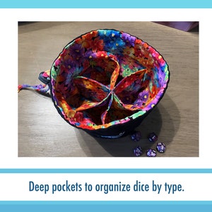 Six Section Dice Bag With Pockets Pattern and Tutorial Sewing Pattern ...