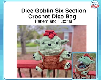 Modèle de sac gobelin dés au crochet sac à dos Amigurumi DND