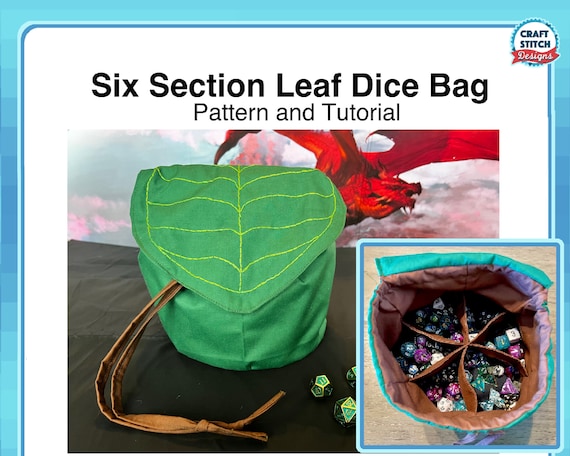 Six Section Leaf Dice Bag With Pockets Pattern and Tutorial Sewing