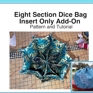 Acht-teilige Würfeltasche mit Taschen Nur für DnD Pathfinder und RPG-Spiele (herunterladbare PDF)