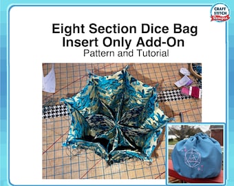 Eight Section Dice Bag Insert: DnD RPG Pattern (Downloadable PDF)