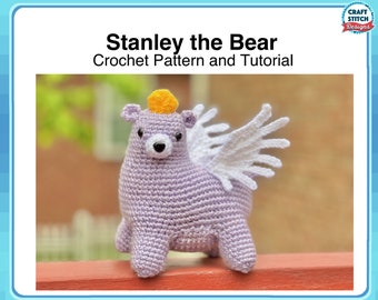 Amigurumi Crochet Pattern, Stanley the Winged Bear (PDF Pattern)